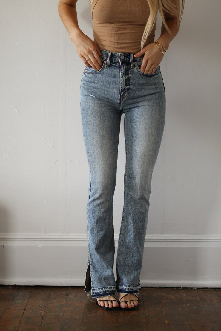 Girl wearing denim jeans