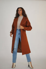 A Girl Wearing a long coat#color_cinnamon